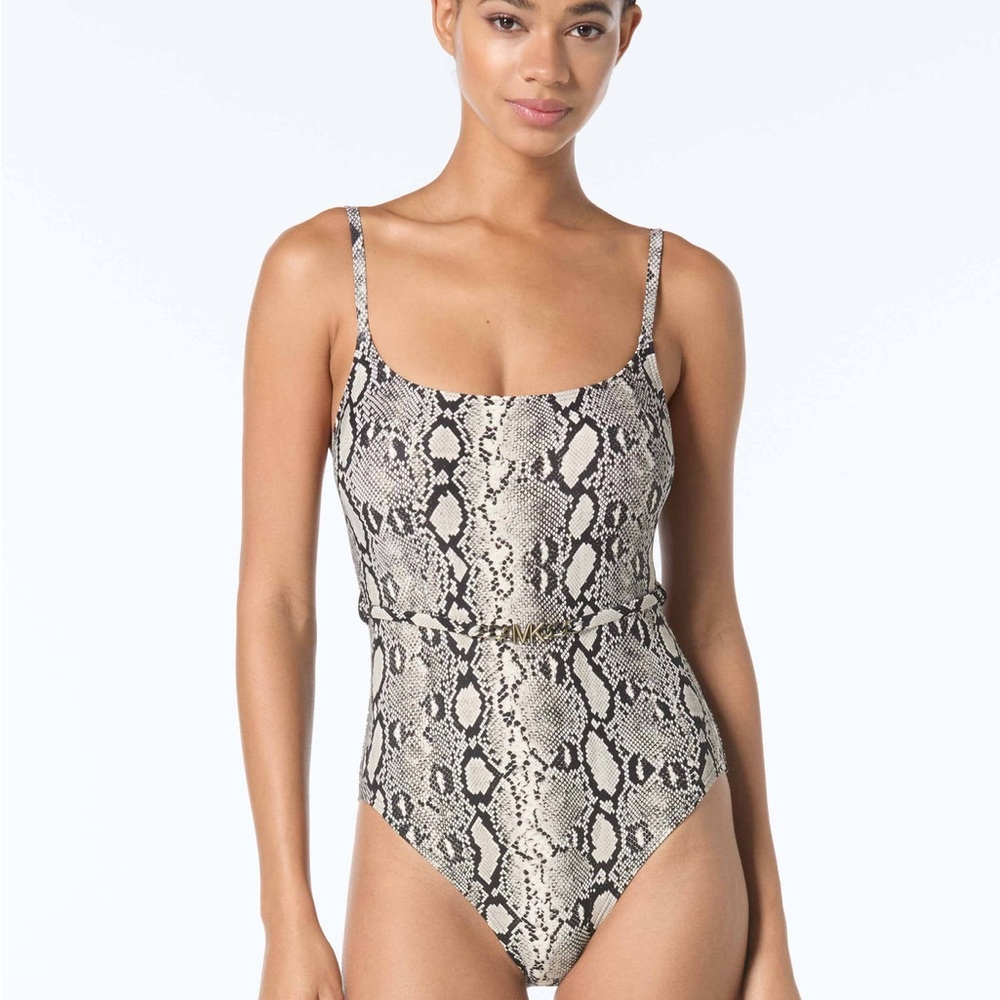 Michael Kors Snakeskin Pattern One-Piece Swimsuit